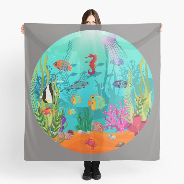 Tapestry Colorful Mermaid Fish Scale Marine Life Hanging Curtain