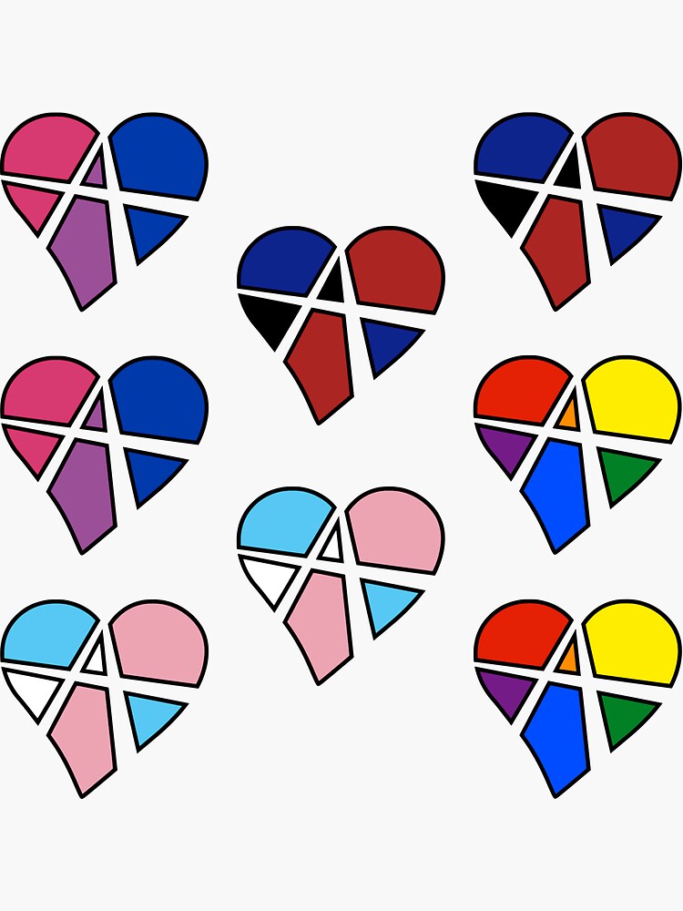 8x Queer Relationship Anarchy Pride Heart by polyphiliashop