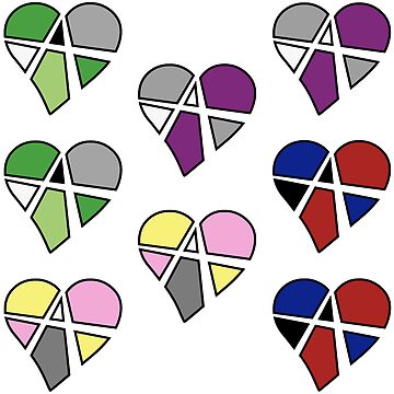 Artwork thumbnail, 8x Aroace Queerplatonic Relationship Anarchy Heart by polyphiliashop