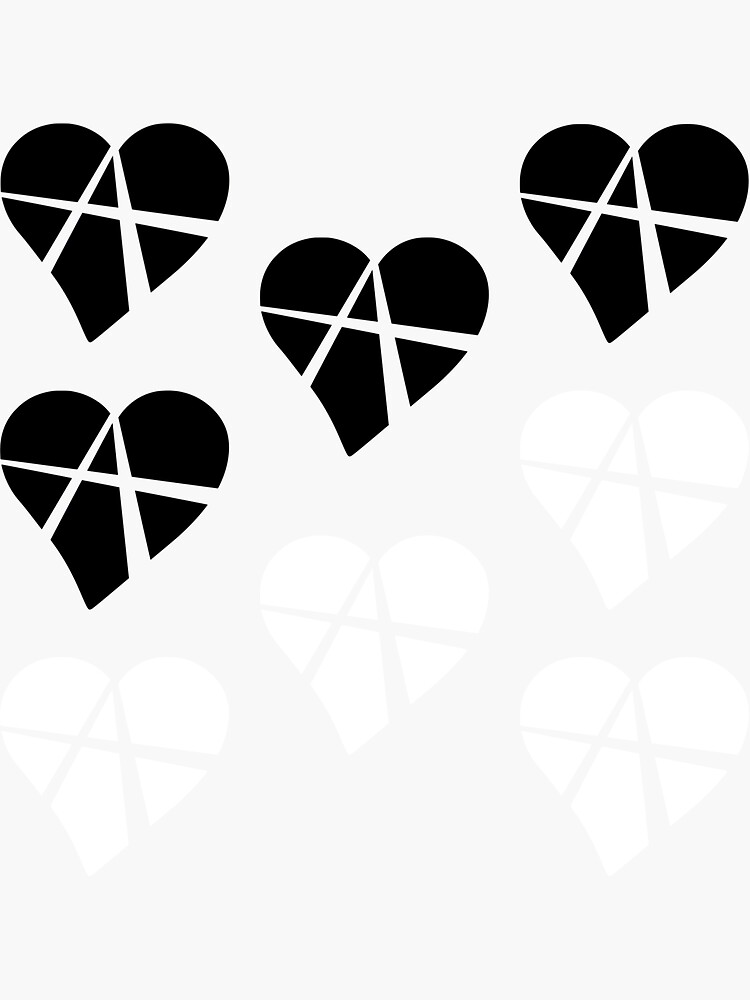 8x Black and White Relationship Anarchy Heart by polyphiliashop