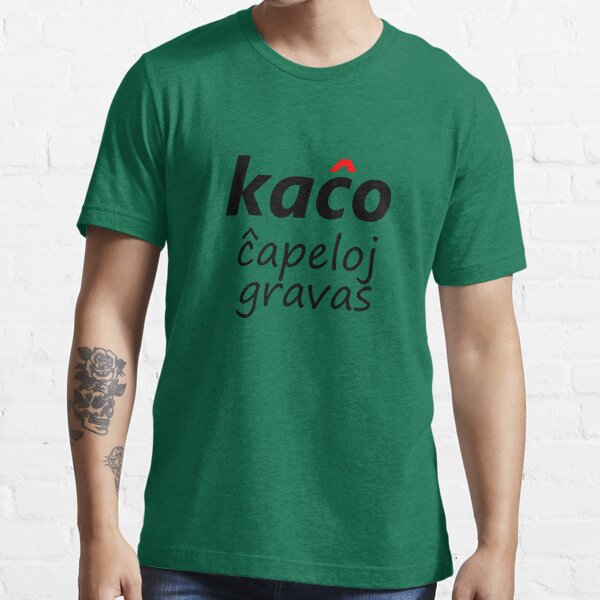 Kaĉo, Ĉapeloj Gravas - Nigra Essential T-Shirt