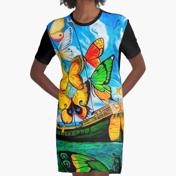 Item preview, Butterfly Ship : Vintage Dali Abstract Painting designed and sold by magicmagnet.