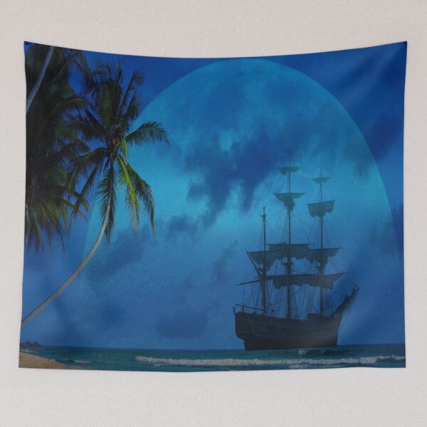 Item preview, blue ocean ship moon designed and sold by Teo13.