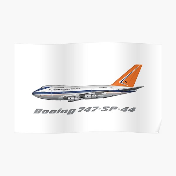Classic South African Airways 747-SP-44 Poster