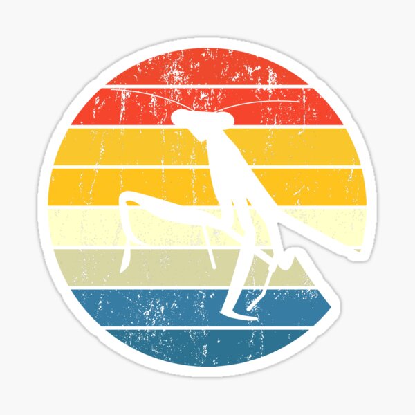 Vintage Praying Mantis Keeper, Retro Praying Mantis, Praying Mantis Sunset, Insect Lover, Praying Mantis Keeping Gift, Entomology Lover, Idolomantis diabolica Sticker
