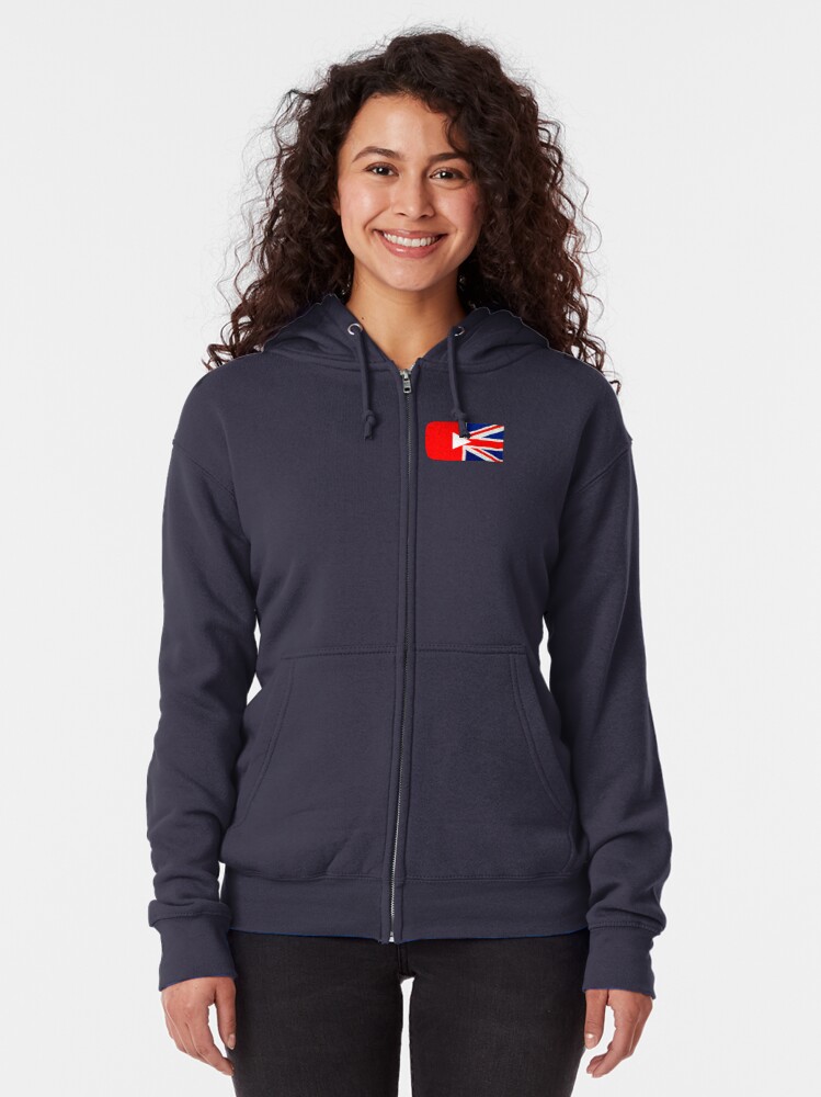 Alternate view of Great British YouTuber logo Zipped Hoodie