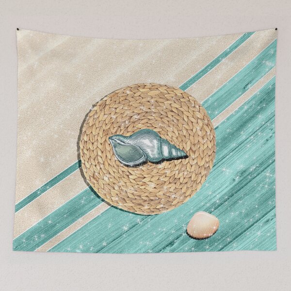 Item preview, Boho Retro Beach Wood Sand and Braided Woven Blue Summer  designed and sold by Jolly-Yosei.