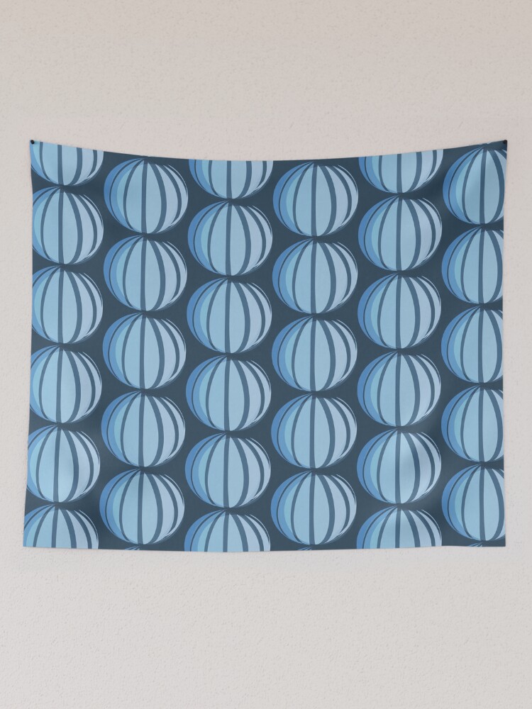 Thumbnail 2 of 3, Tapestry, Luxury geometric seamless Abstract pattern made with circles on the navy background designed and sold by Victoria Riabov.