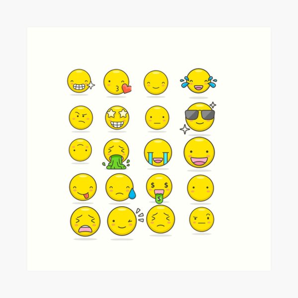 L minas art sticas Emociones Emoji Redbubble