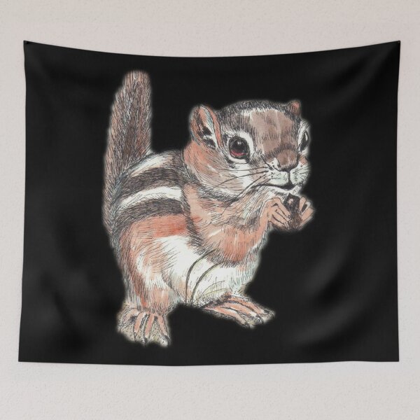 Item preview, Happy Chipmunk Drawing designed and sold by nastogy.