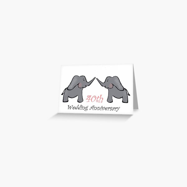 40 aniversario de bodas rubí elefante Tarjetas de felicitación