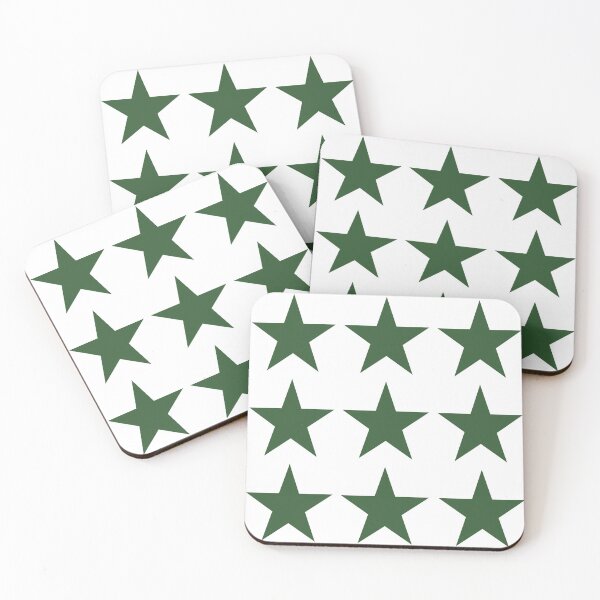 Item preview, Large PINE GREEN and WHITE STARS  designed and sold by RachelMacht.