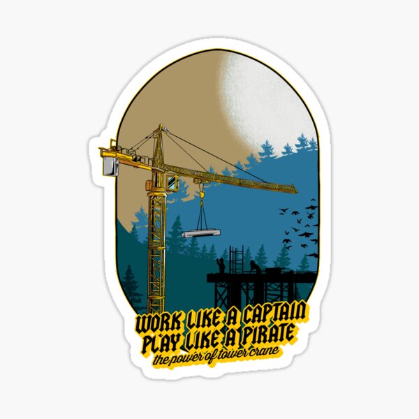 Mobile Crane Rig Lift and Struggle Sticker