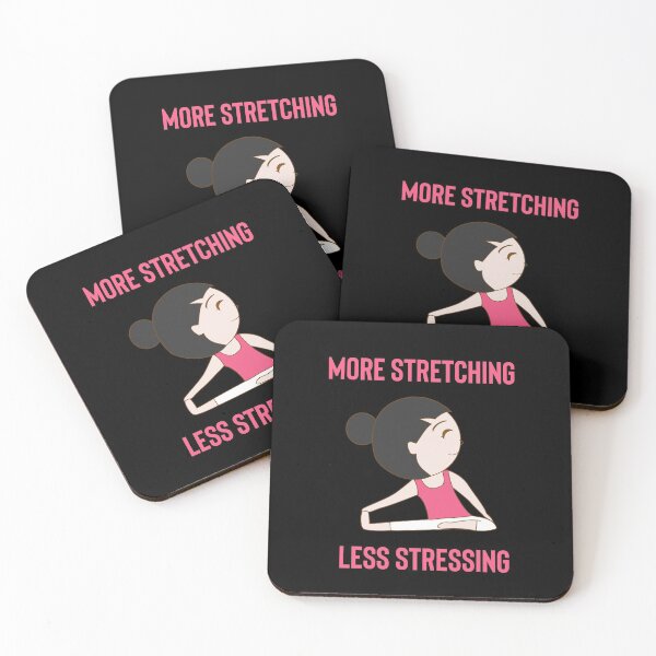 Item preview, Exercise slogan. More stretching less stressing. Yoga quote. .  designed and sold by doctors-apparel.
