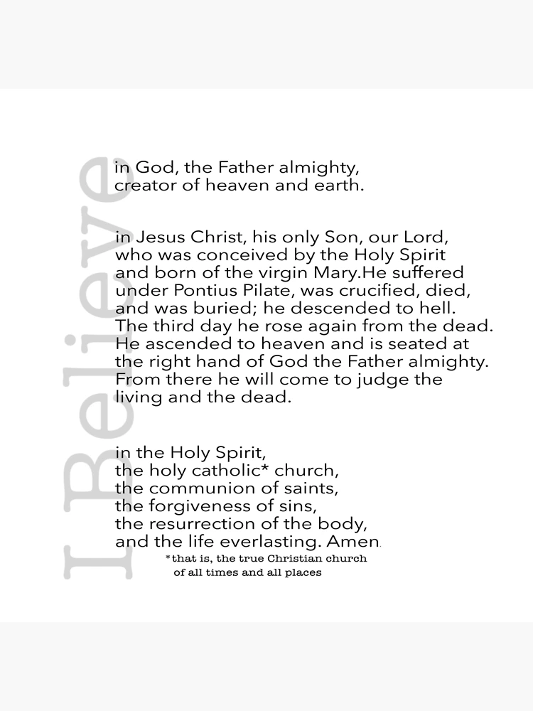 the-apostles-creed-reformed-christian-art-board-print-for-sale-by-reformedbeard-redbubble for Free Printable Apostles Creed Catholic Printable Version The Apostles Creed - Reformed Christian