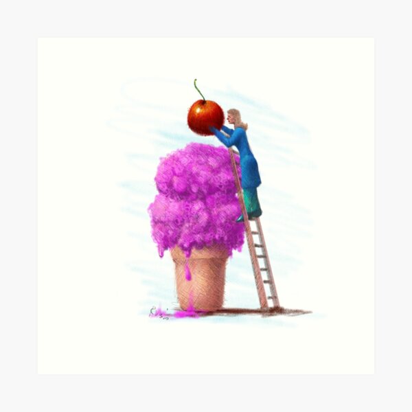WITH A CHERRY ON TOP Art Print