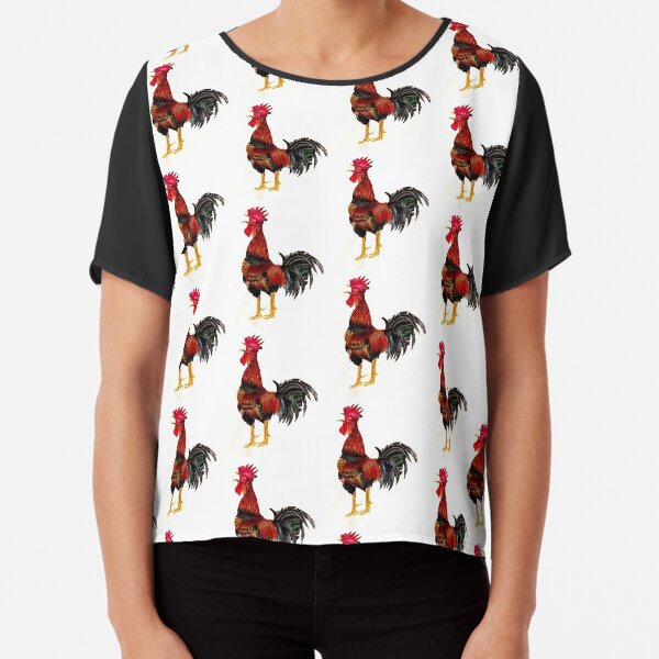 Rooster Chiffon Top