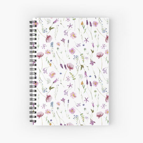 Watercolor Summer Wildflower Meadow Spiral Notebook