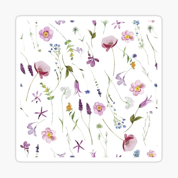 Item preview, Watercolor Summer Wildflower Meadow Botanical Garden designed and sold by UtArt.