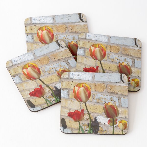 Item preview, Tulips and brick #2 designed and sold by silverwheelarts.