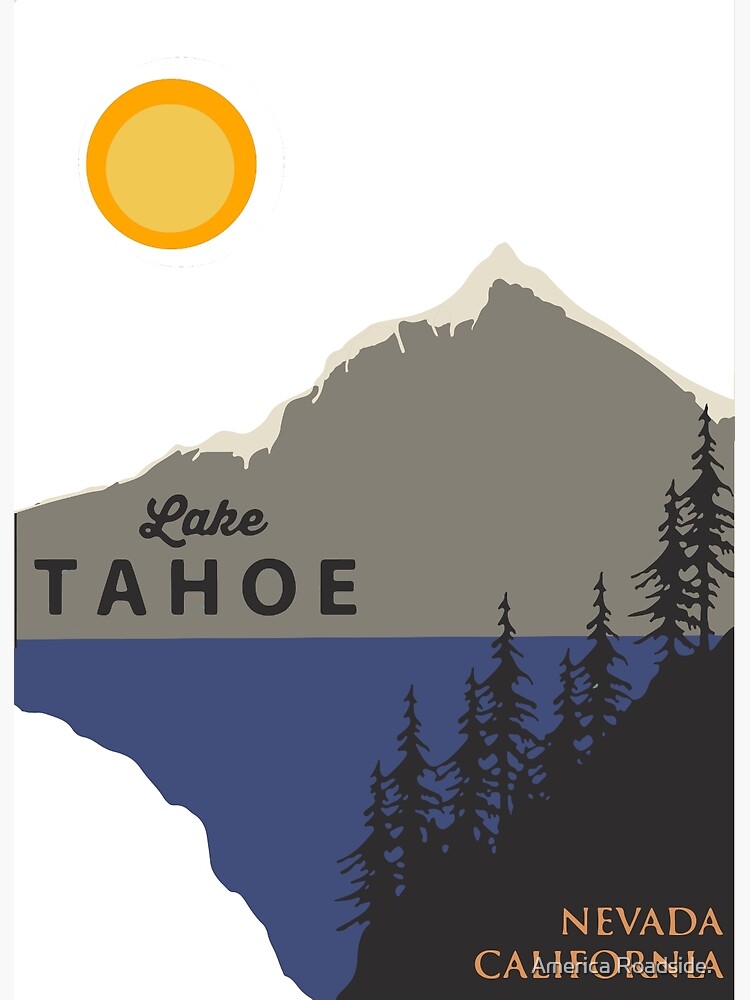 Disover Lake Tahoe. Premium Matte Vertical Poster