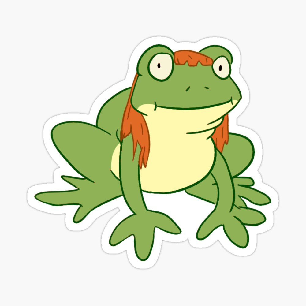 frog in a wig Sticker