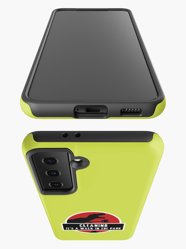Thumbnail 3 of 4, Samsung Galaxy Phone Case, Walk In The Park Dinosaur Broom Fun Cleaning Lady Gifts designed and sold by SavvyCleaner.