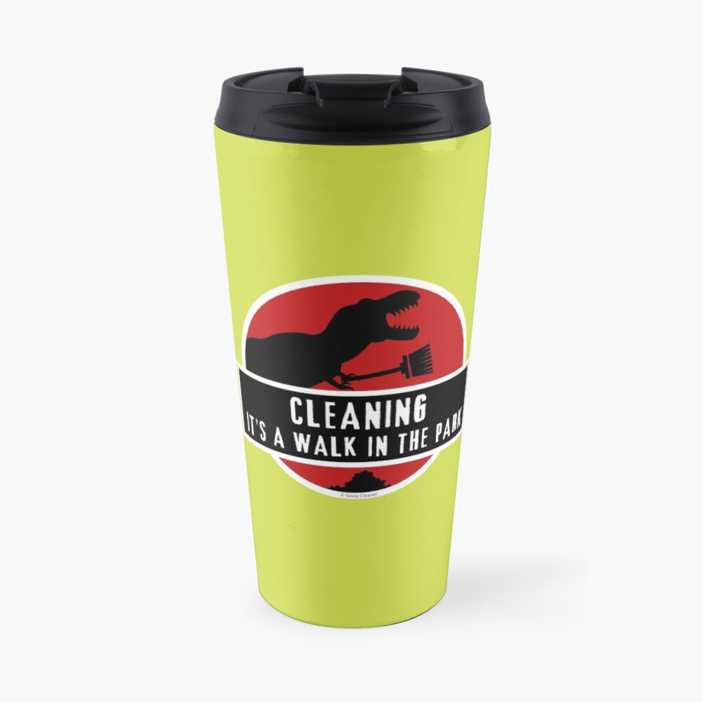 Walk In The Park Dinosaur Broom Fun Cleaning Lady Gifts Travel Mug