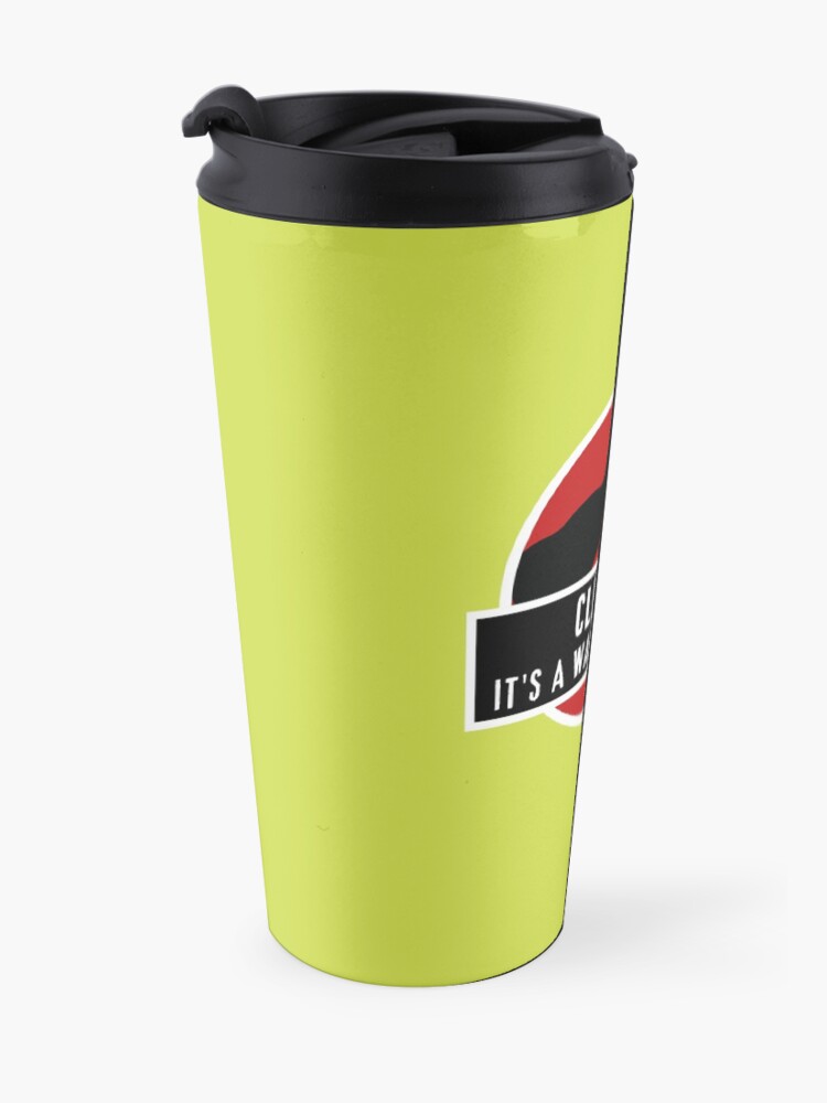 Alternate view of Walk In The Park Dinosaur Broom Fun Cleaning Lady Gifts Travel Mug