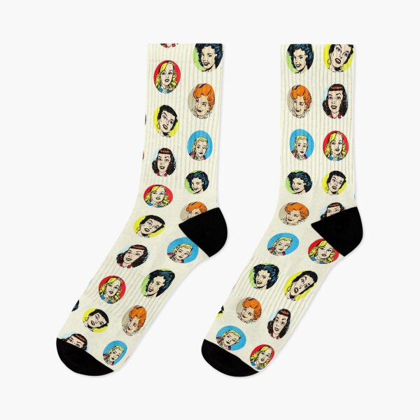 Item preview, Vintage Women Faces Print with Yellow Background designed and sold by RosarioDesigns.
