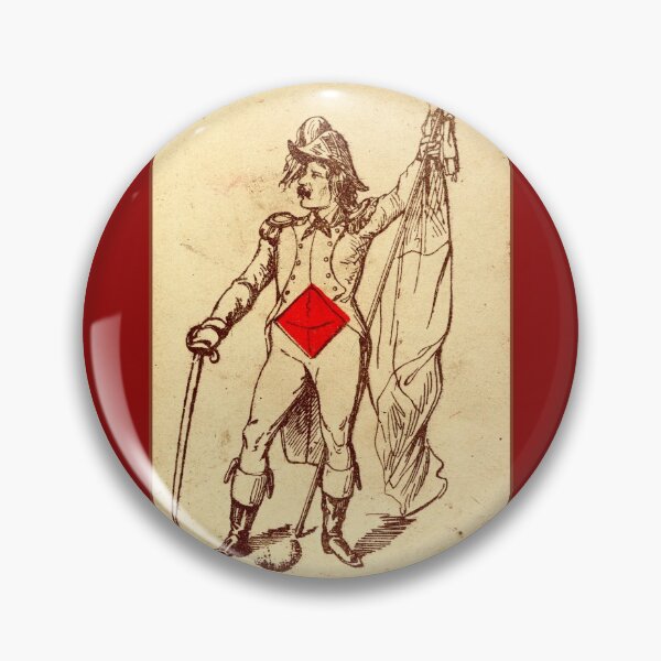 Item preview, Ace of Diamonds late 19th century playing card vintage swordsman designed and sold by SolidEarthArt.