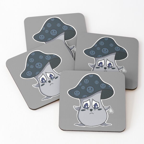 Item preview, Cute Mushy Mushroom Funghi Art 004 - Grey Background designed and sold by Diamantina-ai.