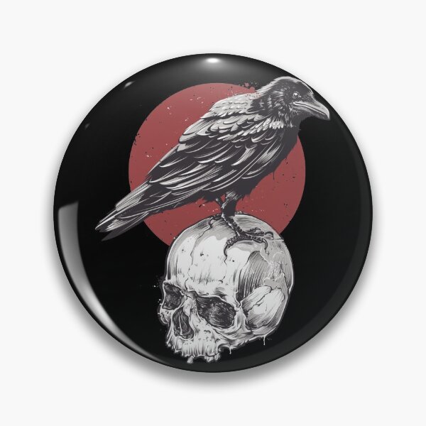 Item preview, Vintage Black Raven on Skull Black Crow with Skull designed and sold by enjoytheshirt.