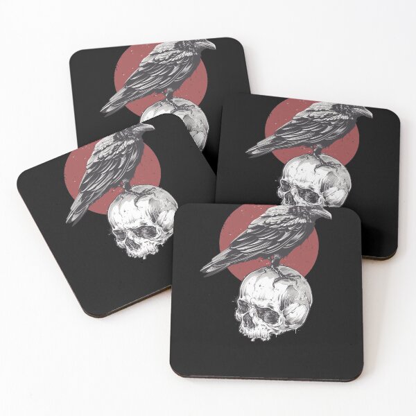 Item preview, Vintage Black Raven on Skull Black Crow with Skull designed and sold by enjoytheshirt.