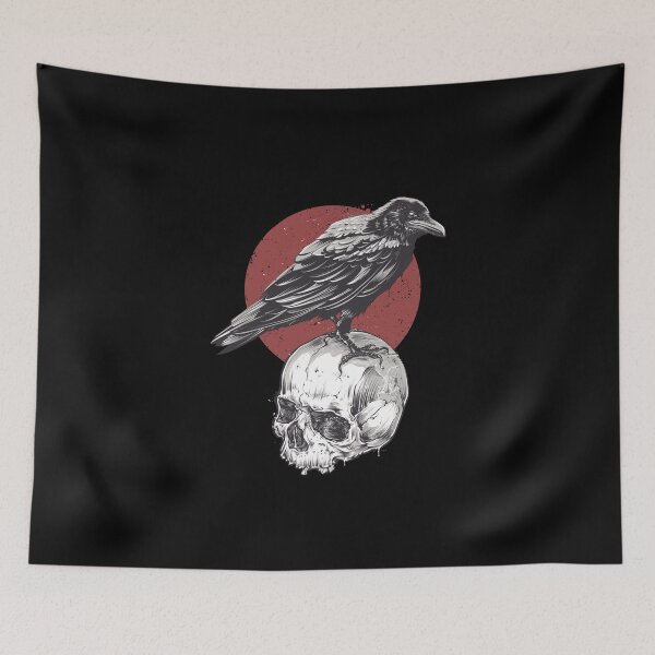 Item preview, Cuervo negro vintage en calavera Cuervo negro con calavera designed and sold by enjoytheshirt.