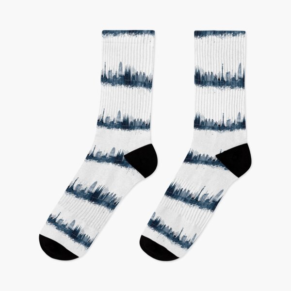 Item preview, Barcelona Skyline Watercolor Navy Blue by Zouzounio Art designed and sold by zouzounioart.