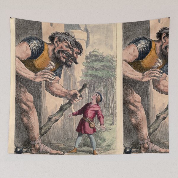 Item preview, Jack the Giant killer vintage artwork illustration designed and sold by Vintage Designs +.