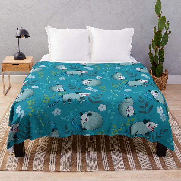 Item preview, Possum - Cute Blue and Green Cartoon Animal Pattern designed and sold by TheRainbowRoom.