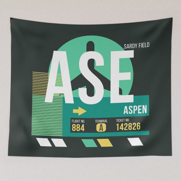 Item preview, Aspen (ASE) Airport Code Baggage Tag designed and sold by SLAG-Creative.