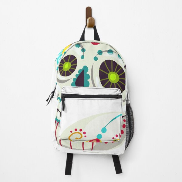 Item preview, White but Colorful Flower Skull with Shiny Eyes designed and sold by avinigav.