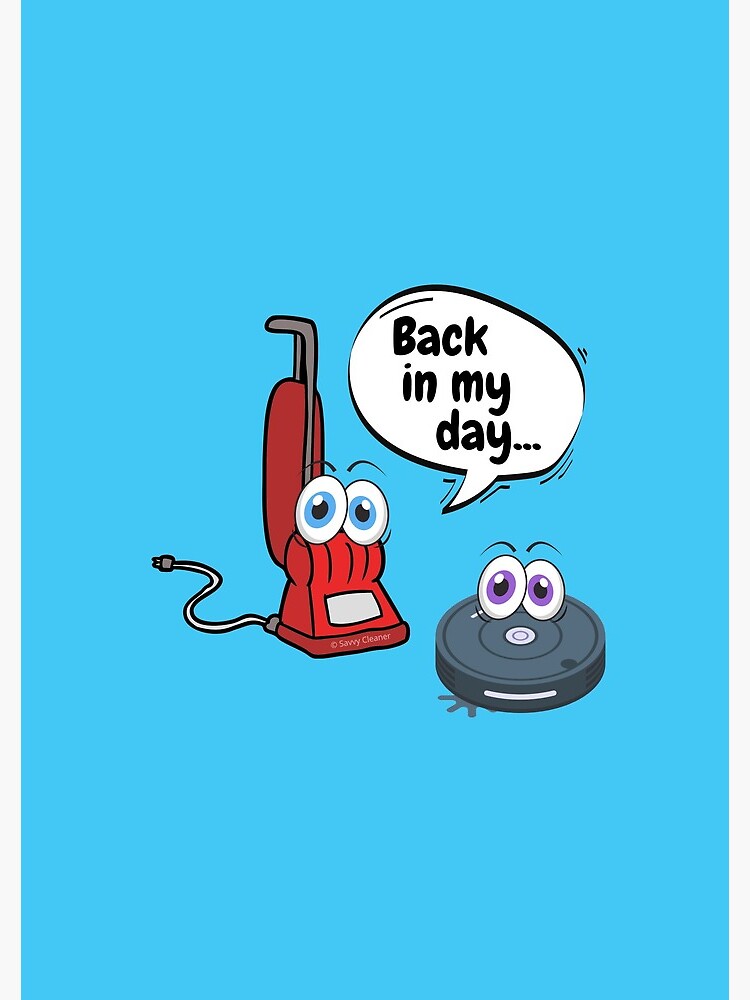 Thumbnail 3 of 3, Journal, Back In My Day Fun Vacuum And Robot Vacuum Cartoon Cleaning Humor designed and sold by SavvyCleaner.