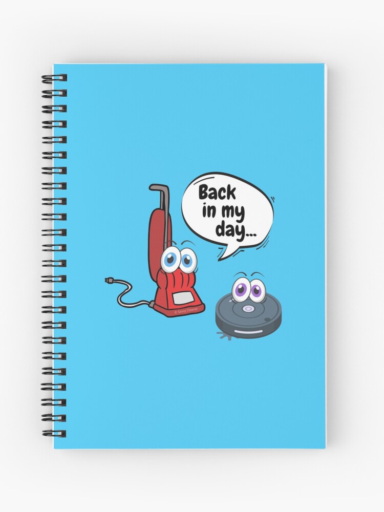Thumbnail 1 of 3, Journal, Back In My Day Fun Vacuum And Robot Vacuum Cartoon Cleaning Humor designed and sold by SavvyCleaner.