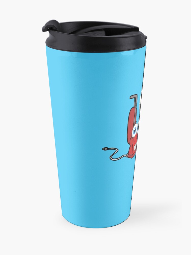 Alternate view of Back In My Day Fun Vacuum And Robot Vacuum Cartoon Cleaning Humor Travel Mug