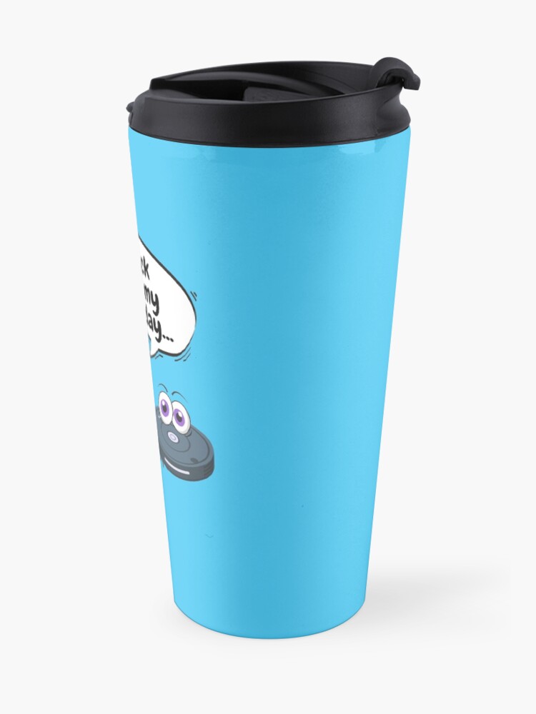 Alternate view of Back In My Day Fun Vacuum And Robot Vacuum Cartoon Cleaning Humor Travel Mug