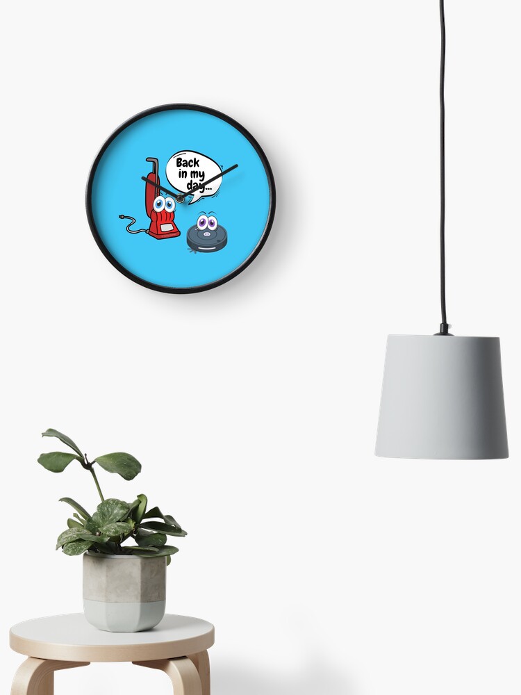 Thumbnail 1 of 4, Clock, Back In My Day Fun Vacuum And Robot Vacuum Cartoon Cleaning Humor designed and sold by SavvyCleaner.