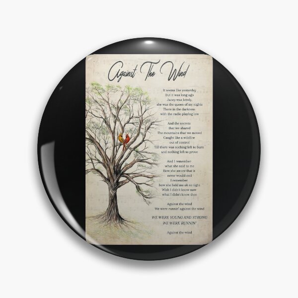 Item preview, Against The Wind Lyrics Bob Seger & The Silver Bullet Band  - Cardinal Bird Couple  designed and sold by Stewar-ArtCool.