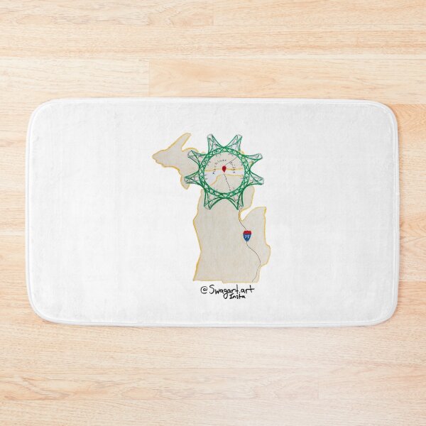 Item preview, Mackinac Bridge Michigan Map with I-75 designed and sold by SwagartArt.