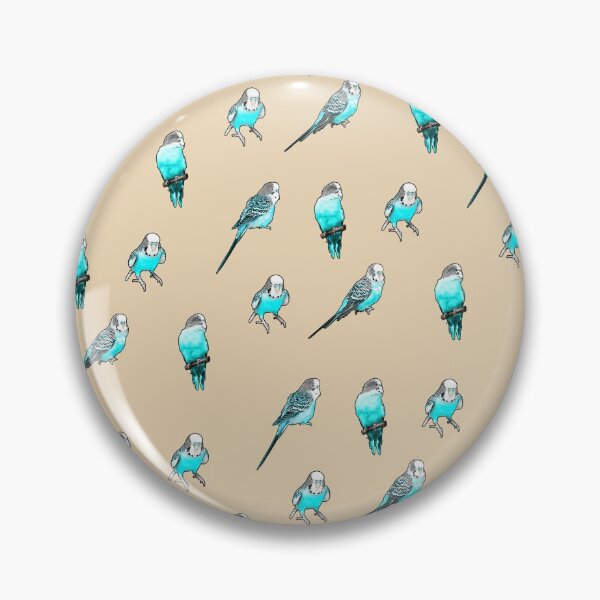 Item preview, Little Budgies Cyan Blue Pattern designed and sold by Alienphysique.
