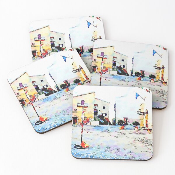 Item preview, Barbarano Romano: square with road sign and flags designed and sold by Giuseppe Cocco.