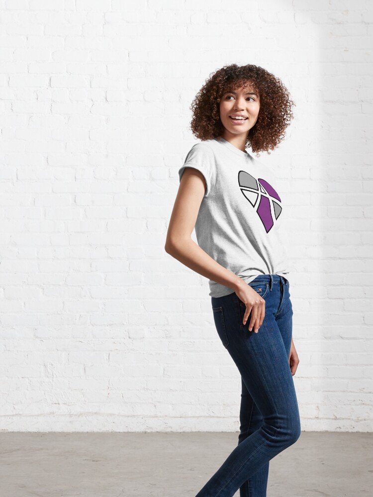Classic T-Shirt, Asexual Relationship Anarchy Heart (White) designed and sold by polyphiliashop